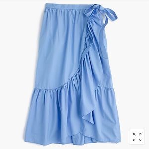 J. Crew Cotton Poplin Wrap Skirt